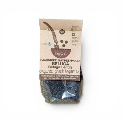 Φακές μαύρες Beluga ελληνικές 300 gr. βιο