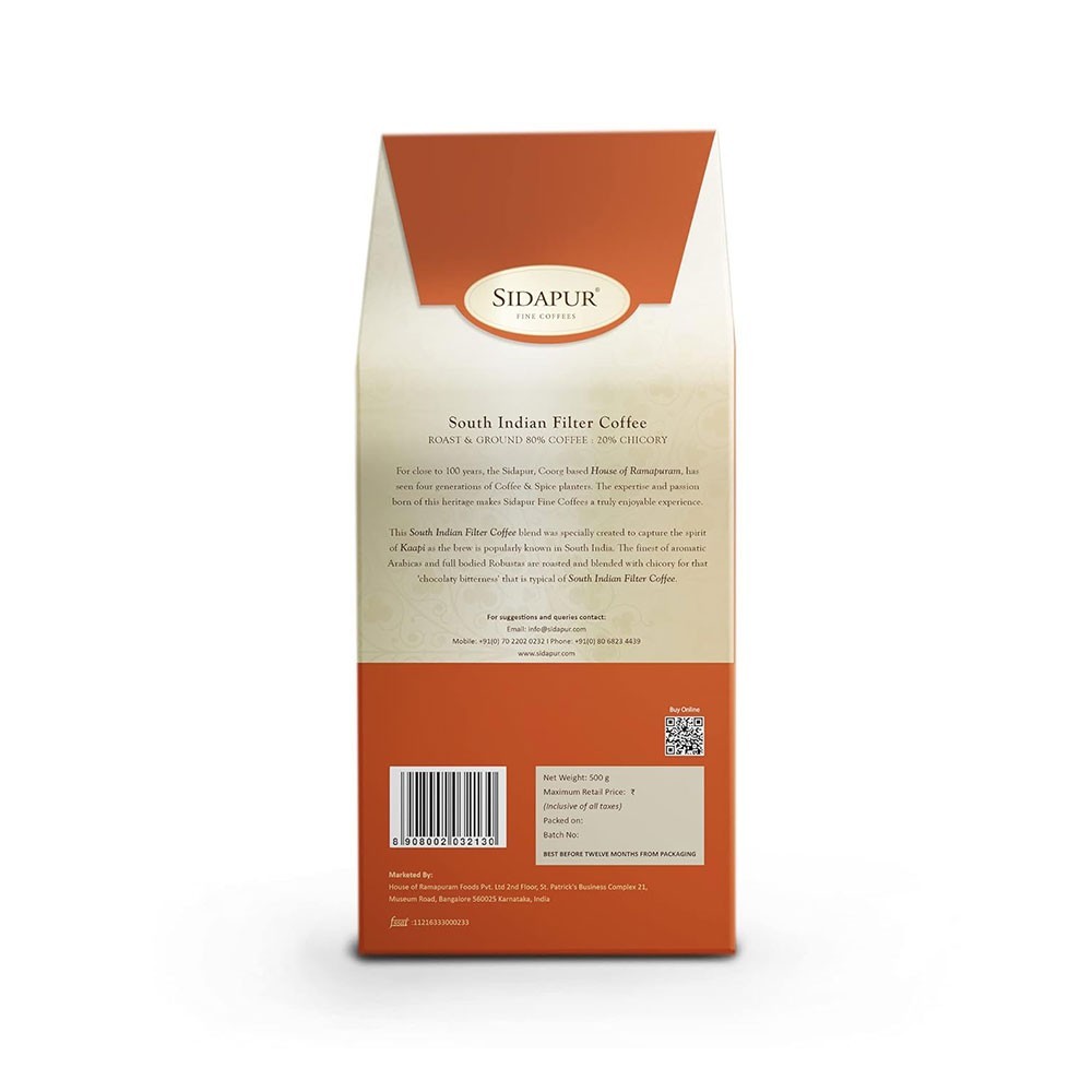 Sidapur South Indian Filter Coffee Roasted